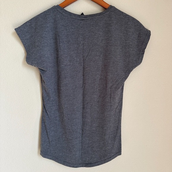 Anvil Tri Blend Gray Graphic Tee President Lincoln Quote V-Neck Short Sleeve - Picture 4 of 9